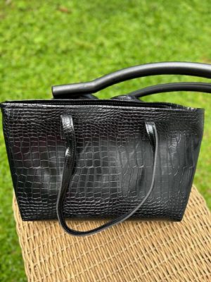 ELISABETTA CROC EMBOSSED 2 compartment HANDBAG